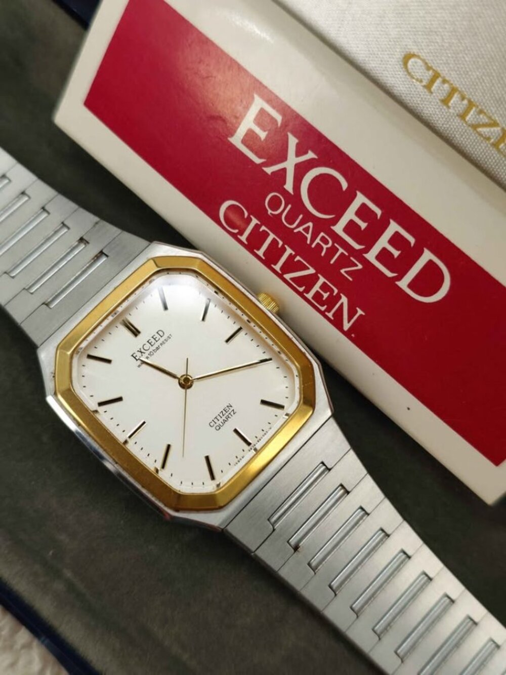 Citizen Exceed Men’s Dress Watch Tank Rectangle 5639-F60960 JDM 28mm WITH BOX